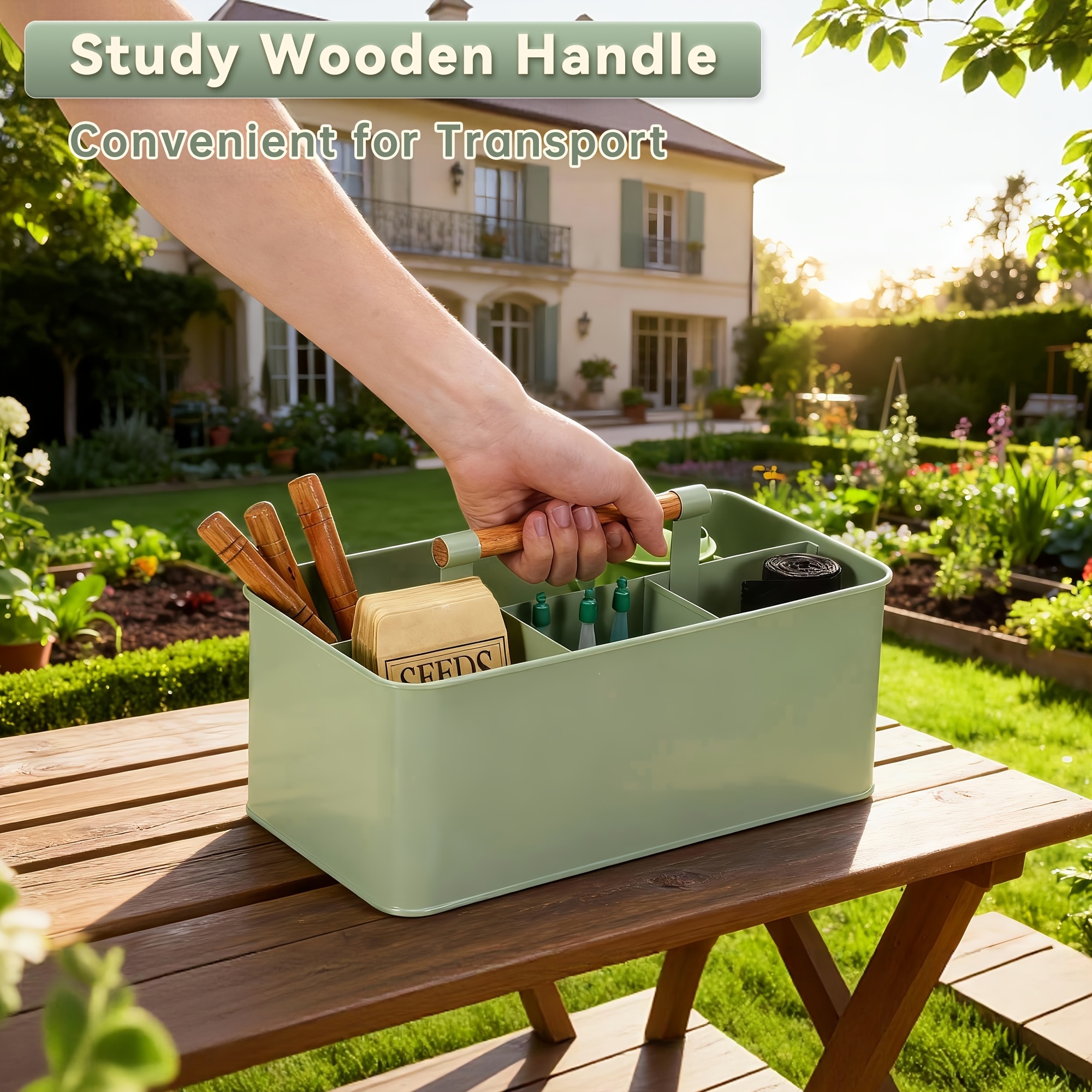 Gardening Tools Basket - Gardening Tool Set with Basket, Featuring