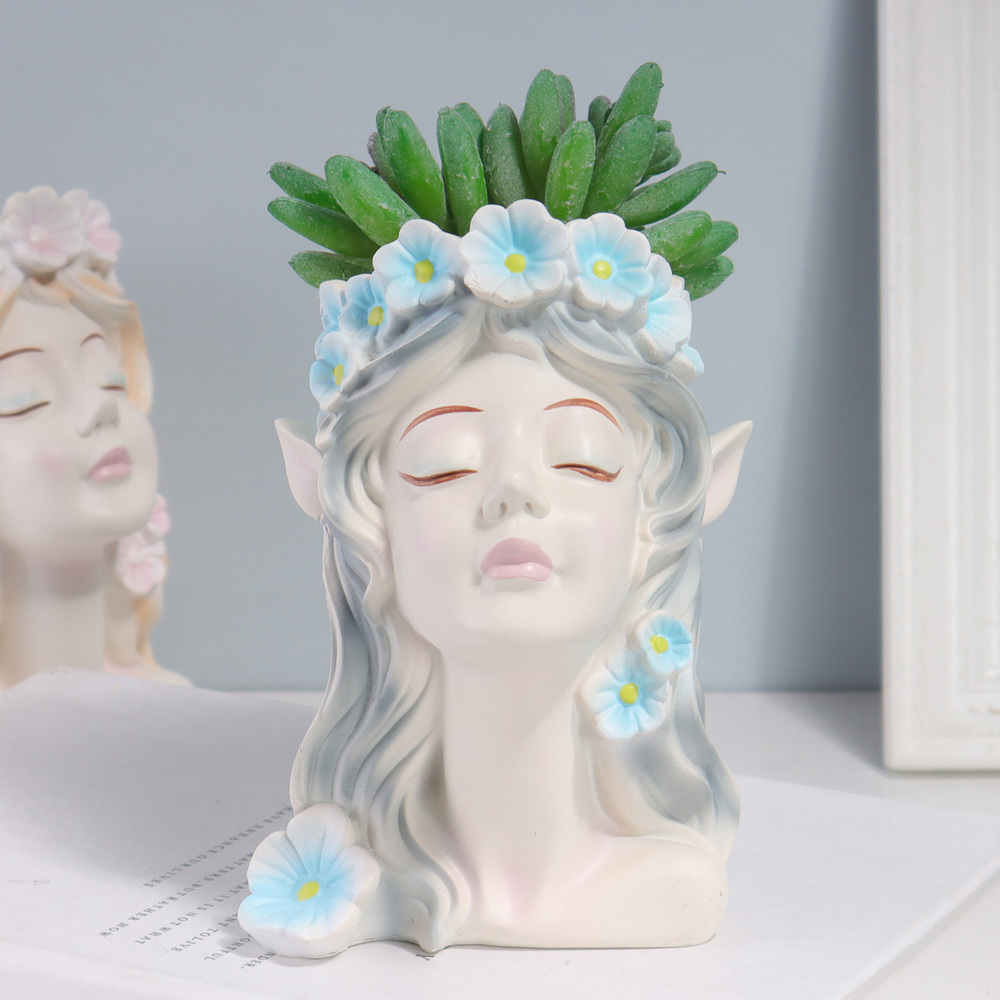 Gardening Tools Cute - Cute Elf Girl Resin Succulent Pot,