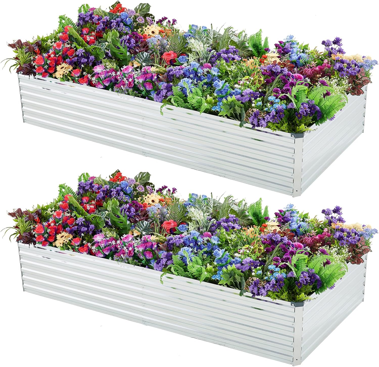 Gardening Tools Vegetables - 2 Pack Galvanized Raised Garden Bed