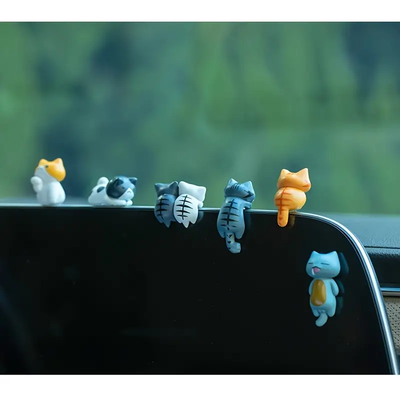 Gardening Tools Cute - 6pcs PVC Cartoon Cat Figurines Cute