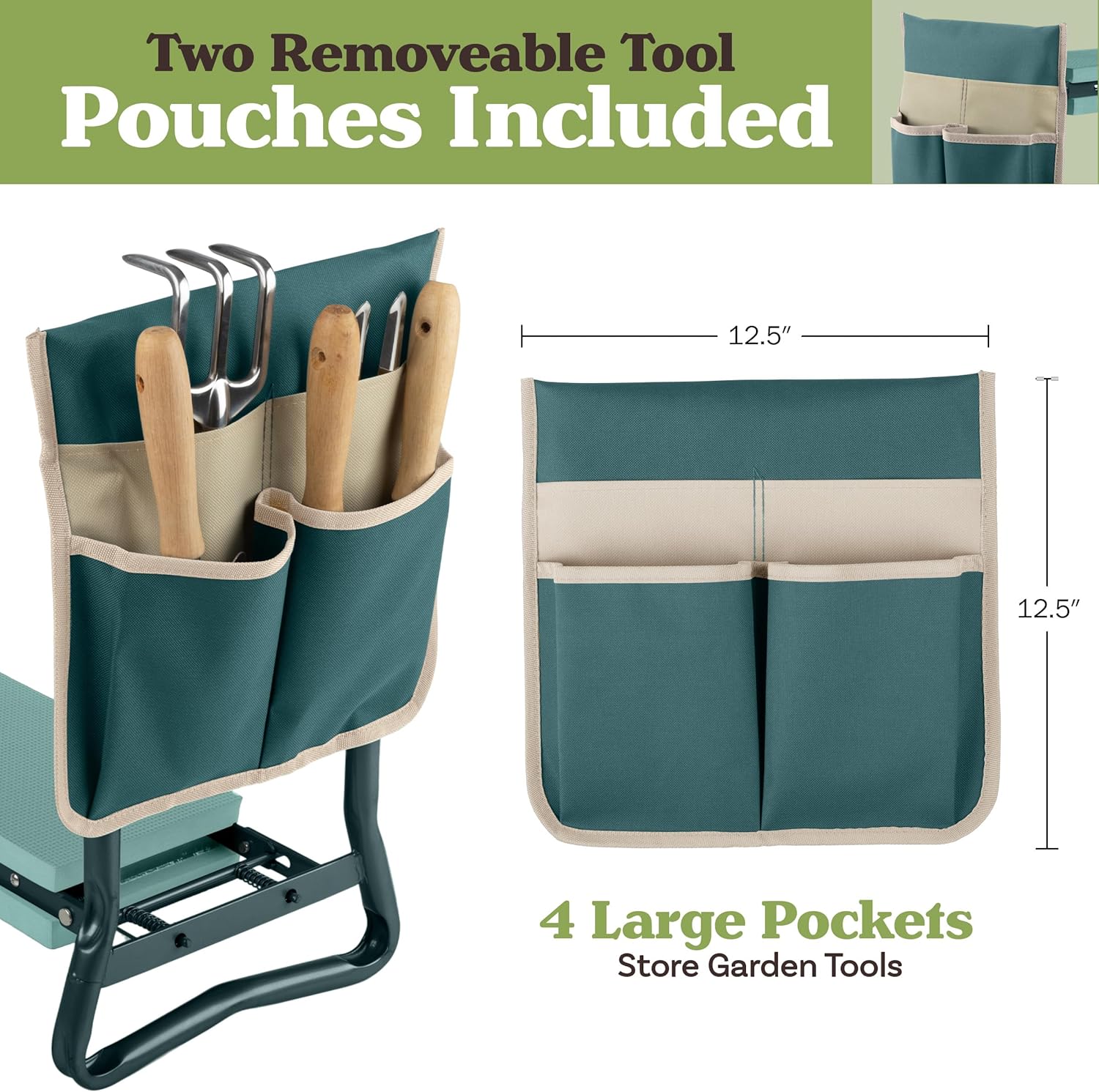 2-in-1 Garden Kneeler and Seat - огляд і ціна Gardening Tools Green