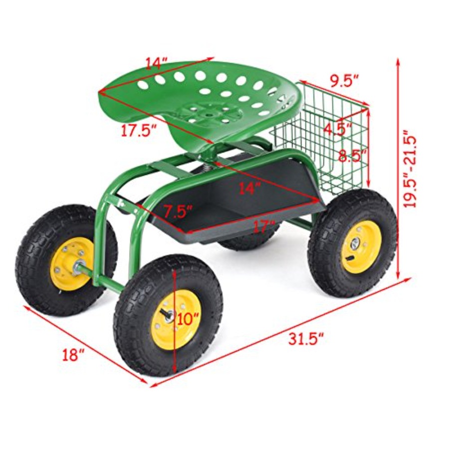 Rolling Garden Work Seat for o - огляд і ціна Gardening Tools Basket