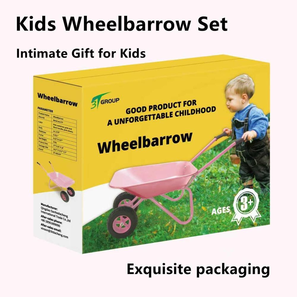 Children's Pink Metal Wheelbar - огляд і ціна Gardening Tools Pink
