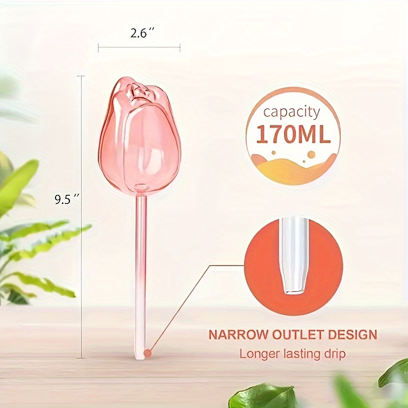 3 pink tulip watering globes w - огляд і ціна Gardening Tools Pink