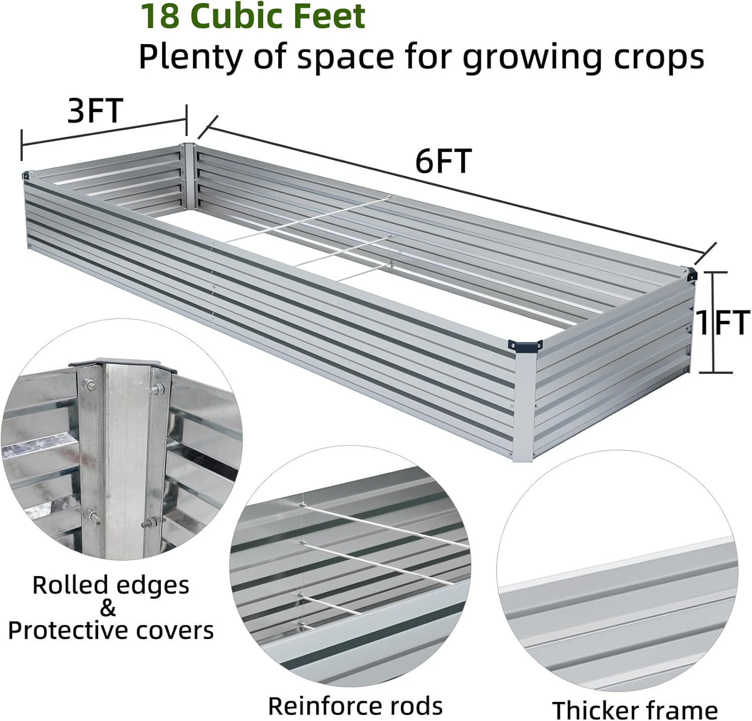 2 Pack Galvanized Raised Garde - огляд і ціна Gardening Tools Vegetables