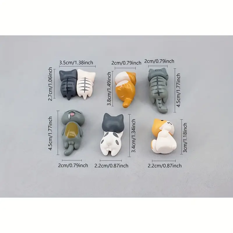 6pcs PVC Cartoon Cat Figurines - огляд і ціна Gardening Tools Cute