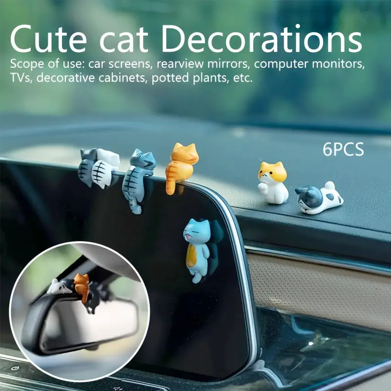 6pcs PVC Cartoon Cat Figurines - огляд і ціна Gardening Tools Cute