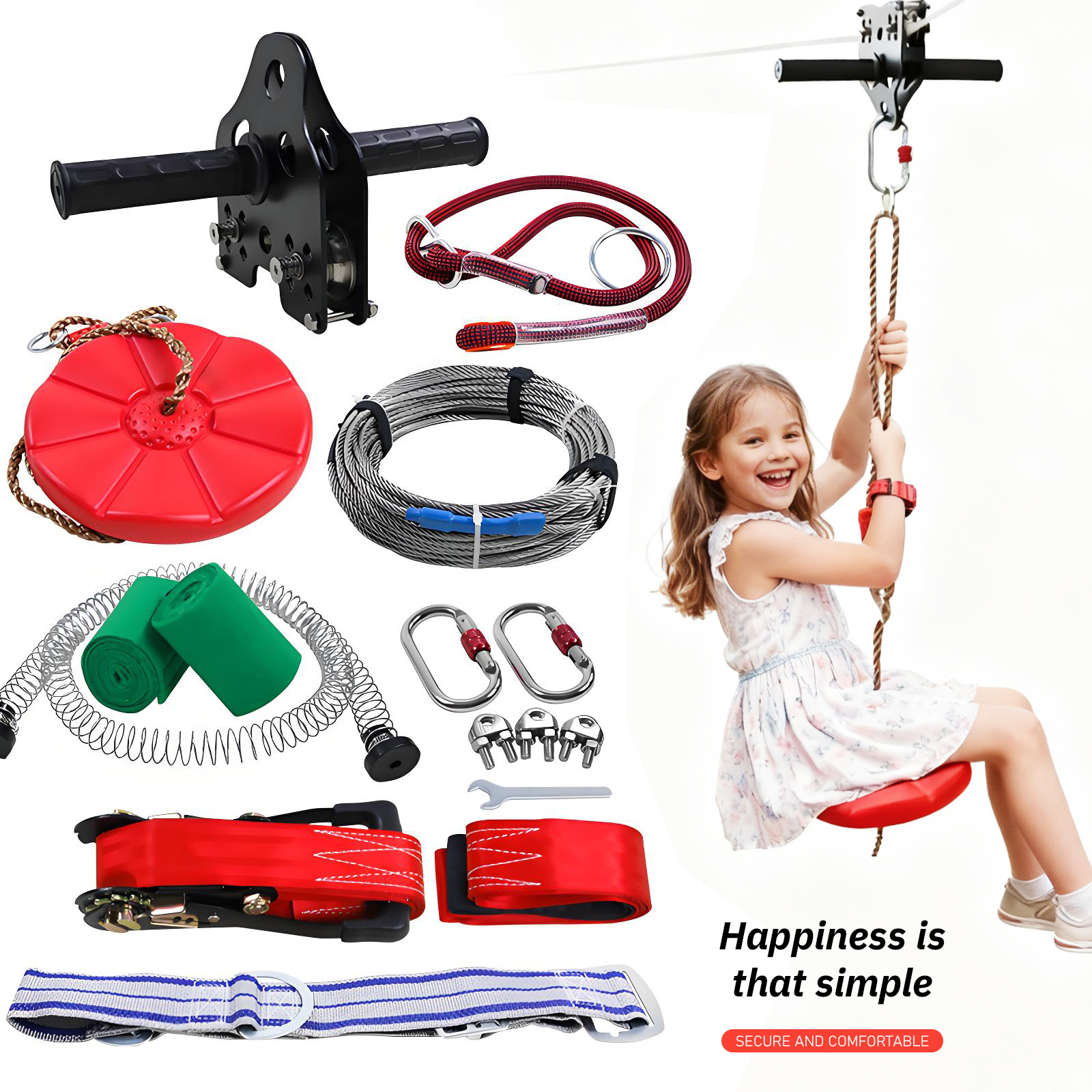 Kids Zip Line Kit Outdoor Zip  - огляд і ціна Gardening Tools 5 Year Old