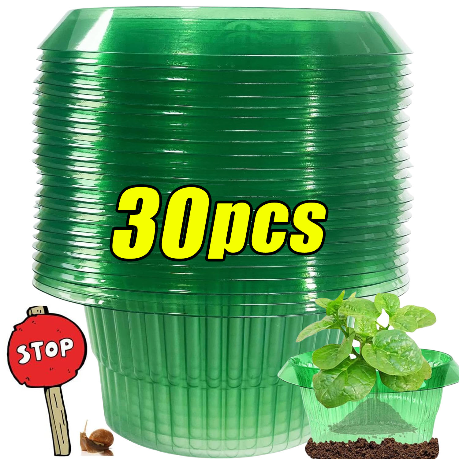 1/30pcs Plants Slug Protection - огляд і ціна Gardening Tools Green