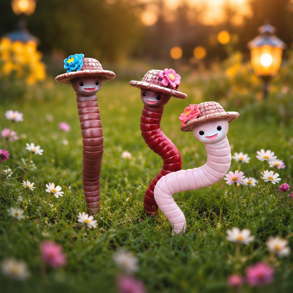 3Pcs Cute Resin Worm Garden St - огляд і ціна Gardening Tools Cute