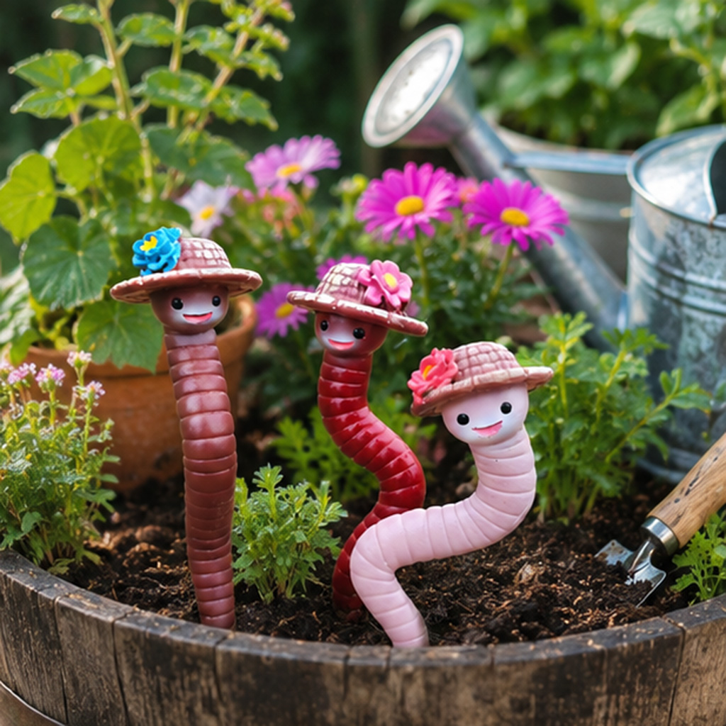 3Pcs Cute Resin Worm Garden St - огляд і ціна Gardening Tools Cute