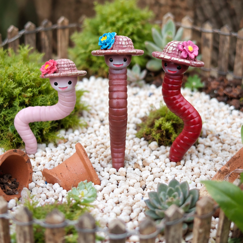 3Pcs Cute Resin Worm Garden St - огляд і ціна Gardening Tools Cute