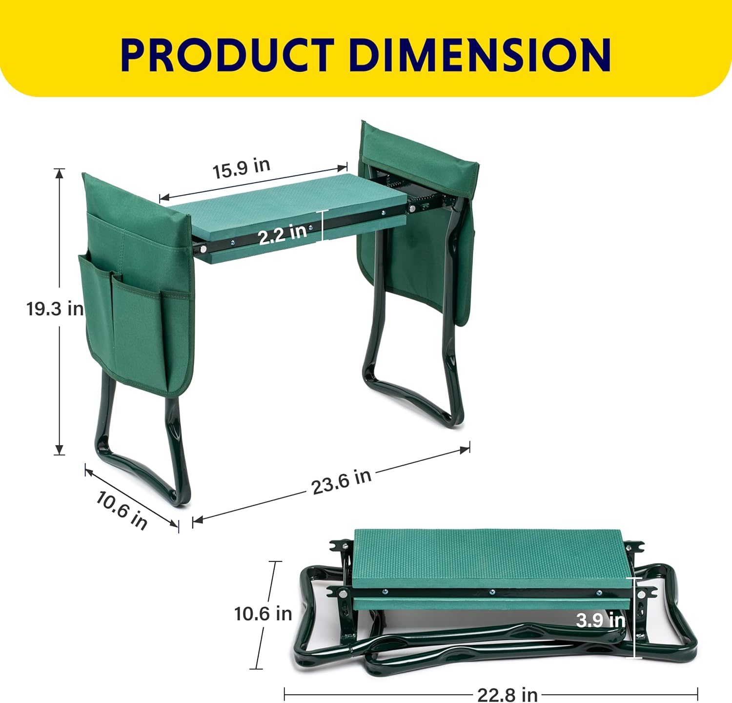 Foldable Garden Kneeler & Seat - огляд і ціна Gardening Tools Green