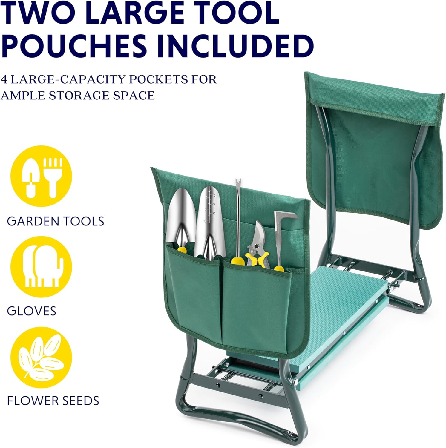 Foldable Garden Kneeler & Seat - огляд і ціна Gardening Tools Green