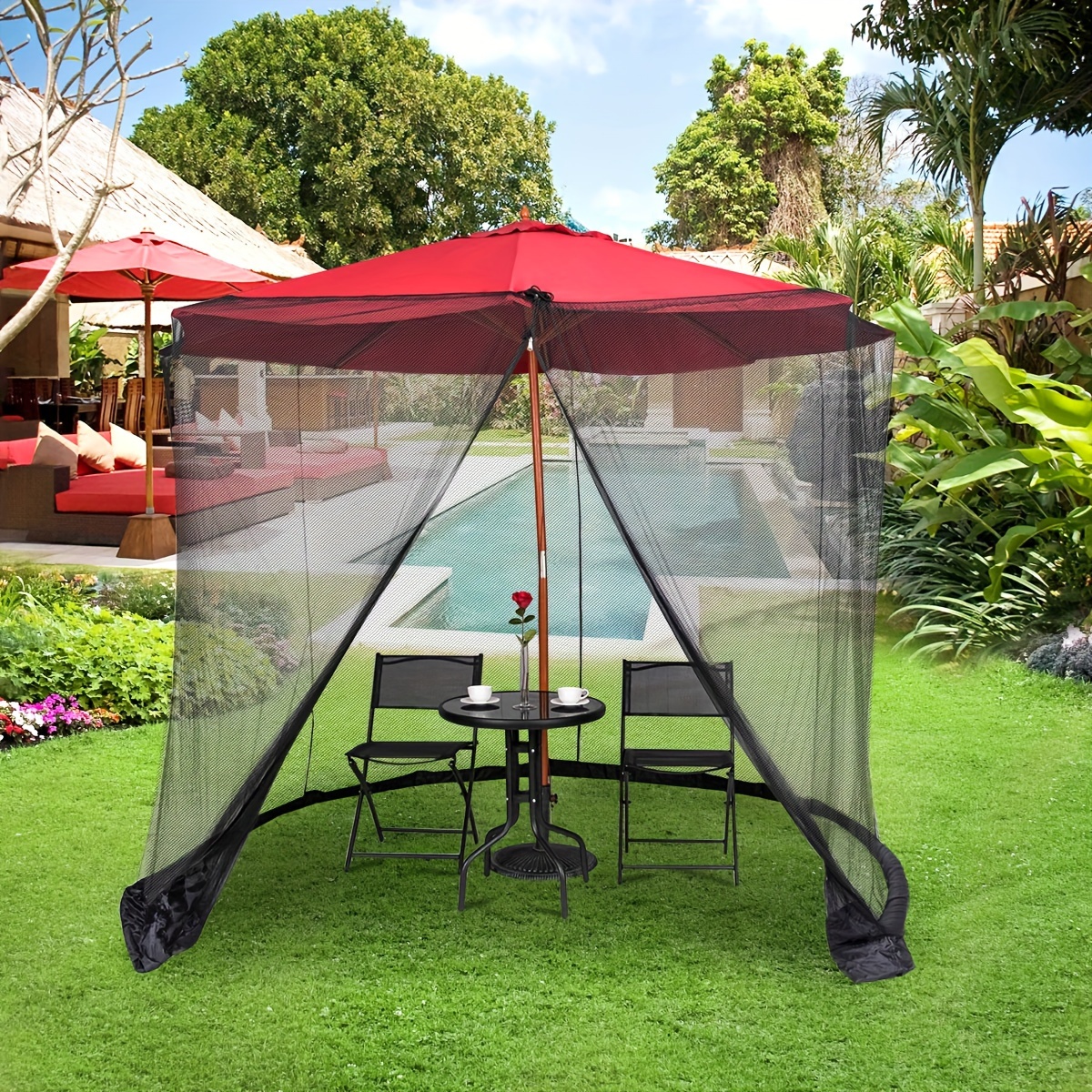 9FT 10FT Patio Umbrella Mosqui - огляд і ціна Garden Netting Cover