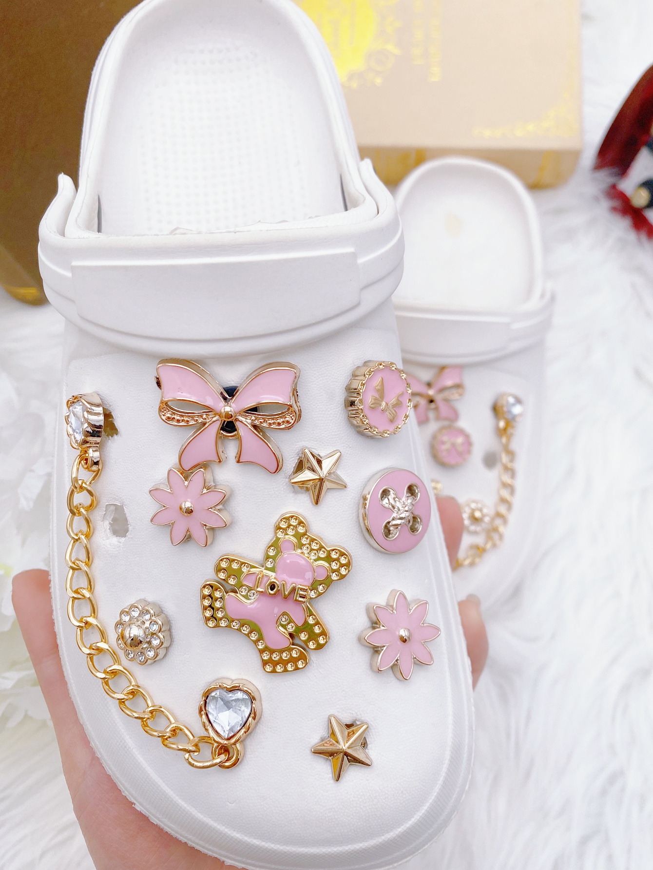 20 Pcs Trendy Pink Bear Chain  - огляд і ціна Gardening Tools Pink