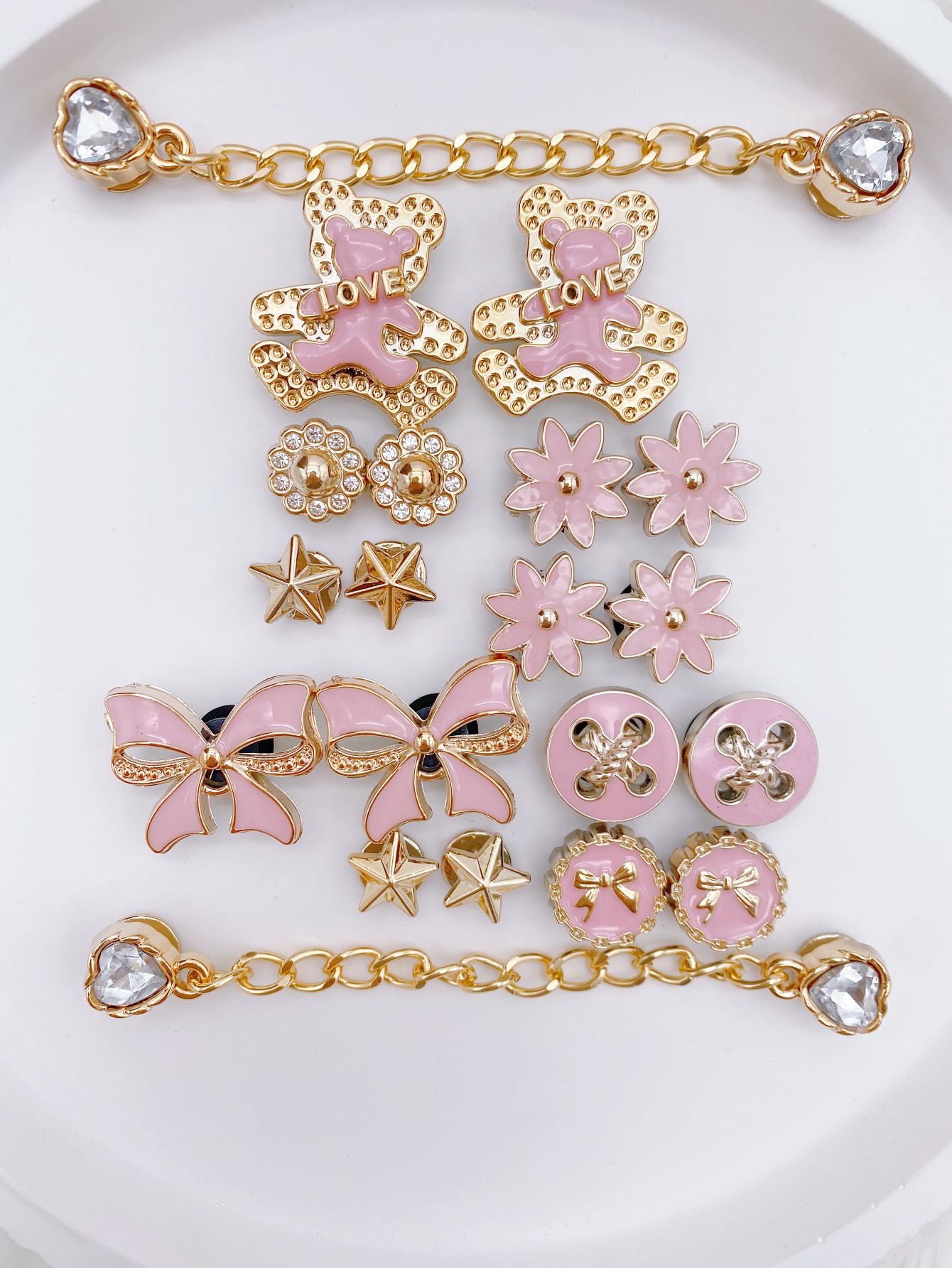 20 Pcs Trendy Pink Bear Chain  - огляд і ціна Gardening Tools Pink