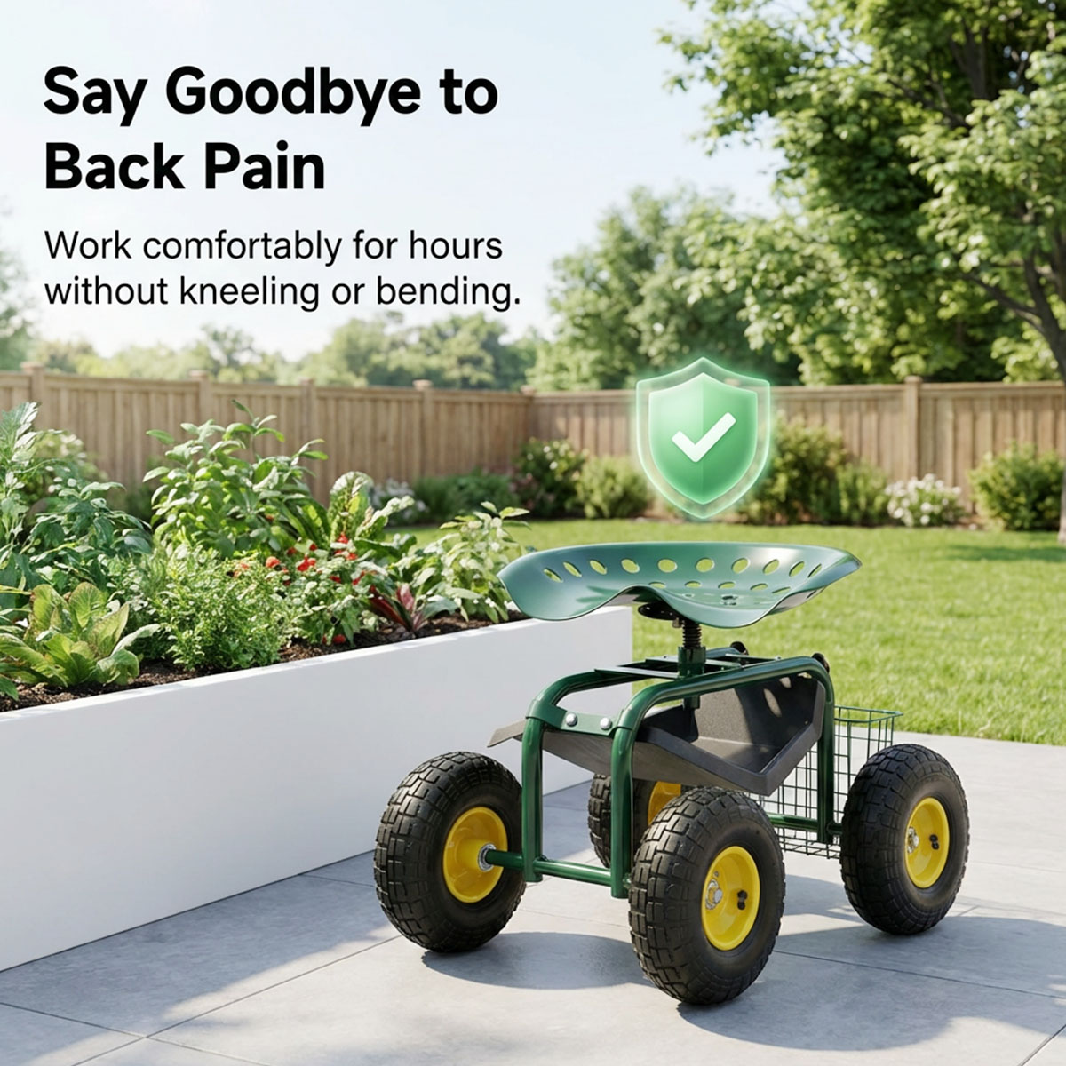 Garden Seat with Wheels, Rolli - огляд і ціна Gardening Tools Basket
