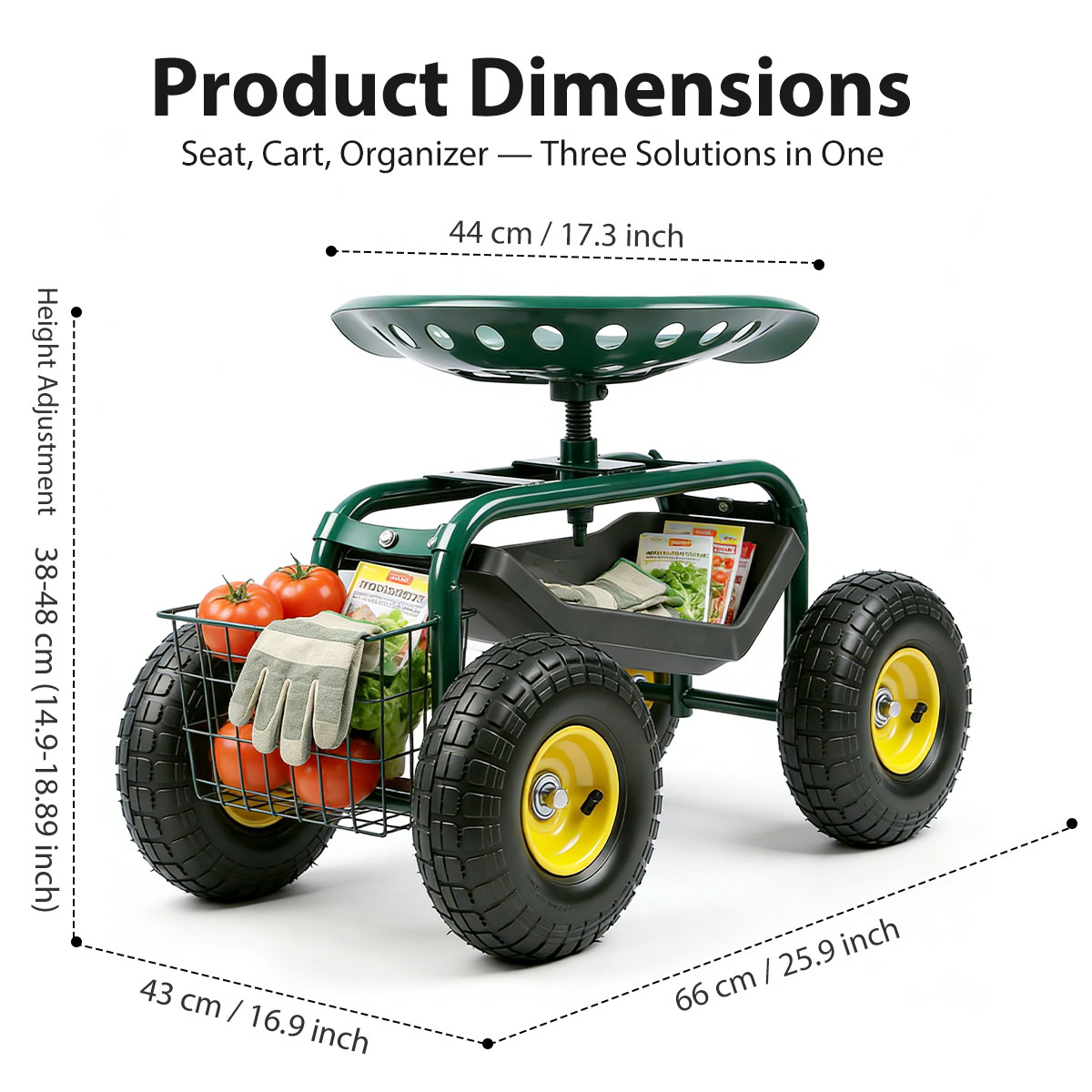 Garden Seat with Wheels, Rolli - огляд і ціна Gardening Tools Basket