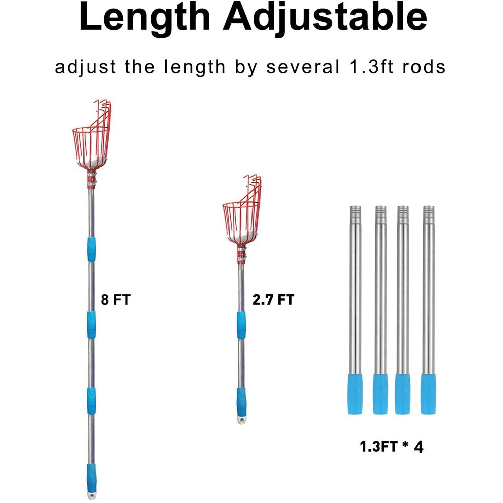 260cm Fruit Picker, Adjustable - огляд і ціна Gardening Tools Basket