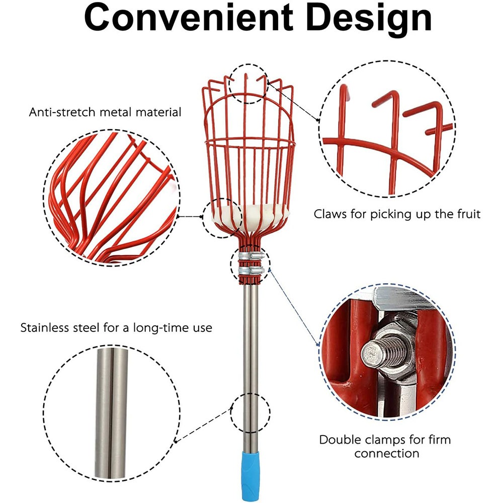 260cm Fruit Picker, Adjustable - огляд і ціна Gardening Tools Basket
